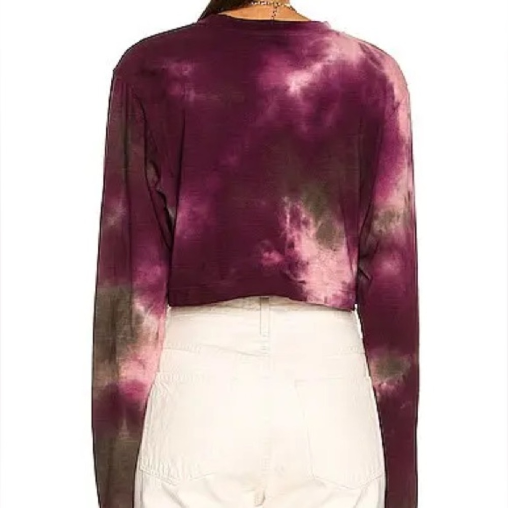 Cotton Citizen Tokyo Crop Long Sleeve Tee Pink Plum Hazel Size M Tie-dye - Picture 3 of 8